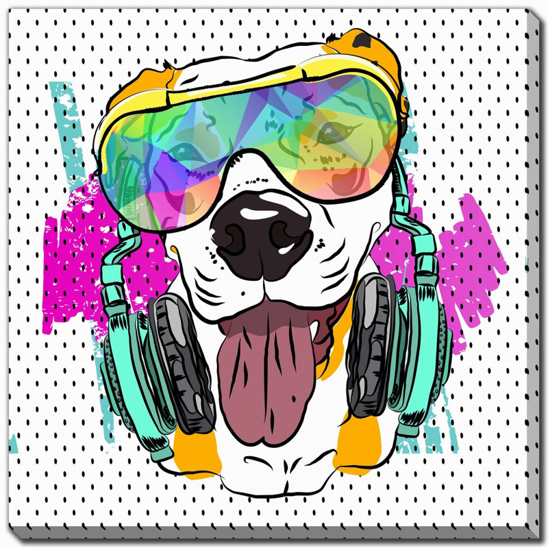 Art mural sur toile Groovy Pup, H 24 po x l 24 po