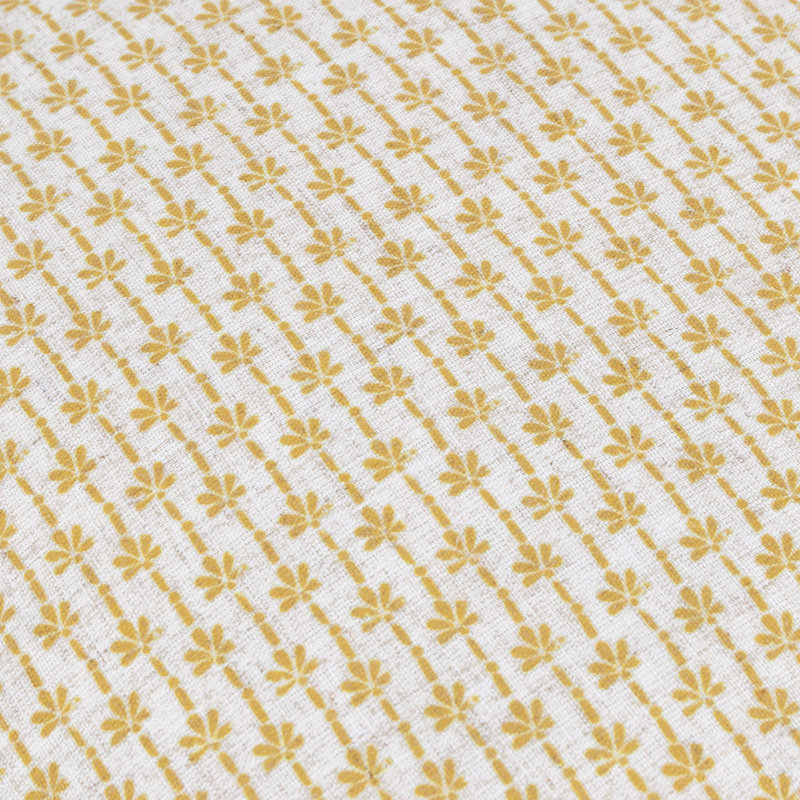 Panni Block Yellow Square Cushion, Feather
