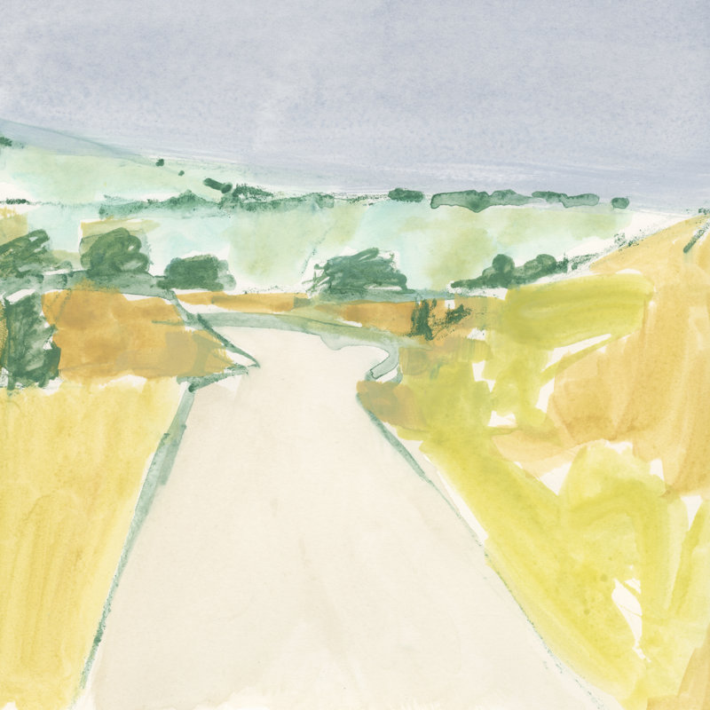 Country Road Sketch II by Victoria Barnes - Wrapped Canvas Painting, 51cm H x 51cm W
