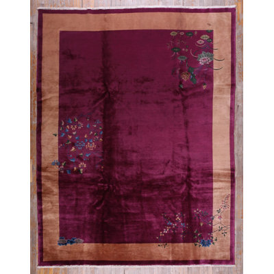 Antique Chinese - Art Deco Medium Wool Purple Rug