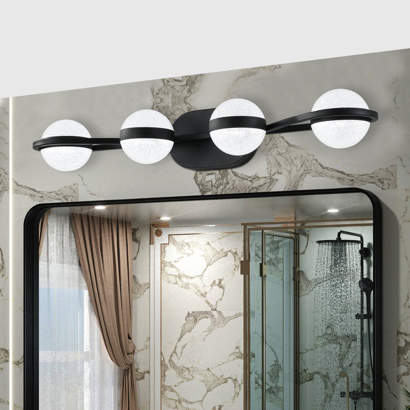 Luminaire de meuble-lavabo 29 po Roberto avec abat-jour en acrylique sable cristal