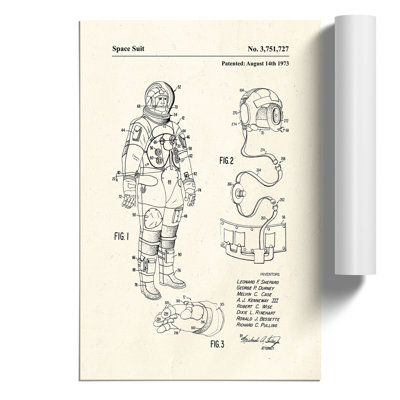 Space Suit Patent - Frameless Print
