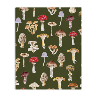 Art mural sur toile "Mushroom Repeating" par Two If By Sea Studios