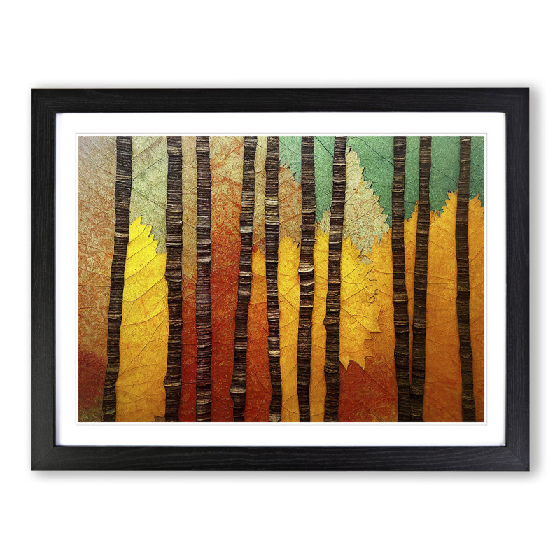 An Incomparable Autumn Forest Abstract - Single Picture Frame Print, Black Framed, 46cm H x 64cm W x 2cm D