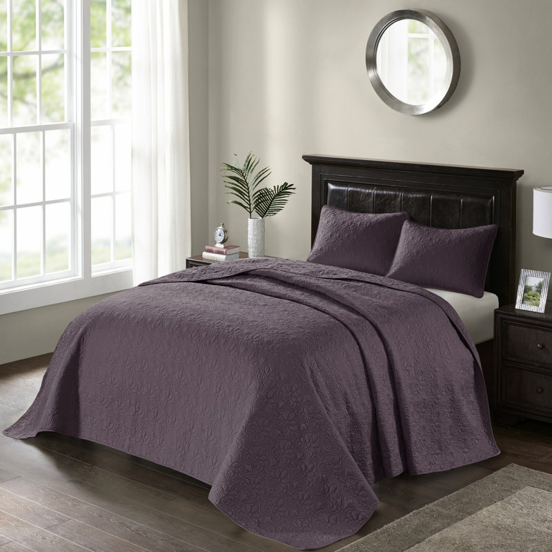 Courtepointe réversible mauve / très grand pourpre - Literie décontractée pour toutes les saisons