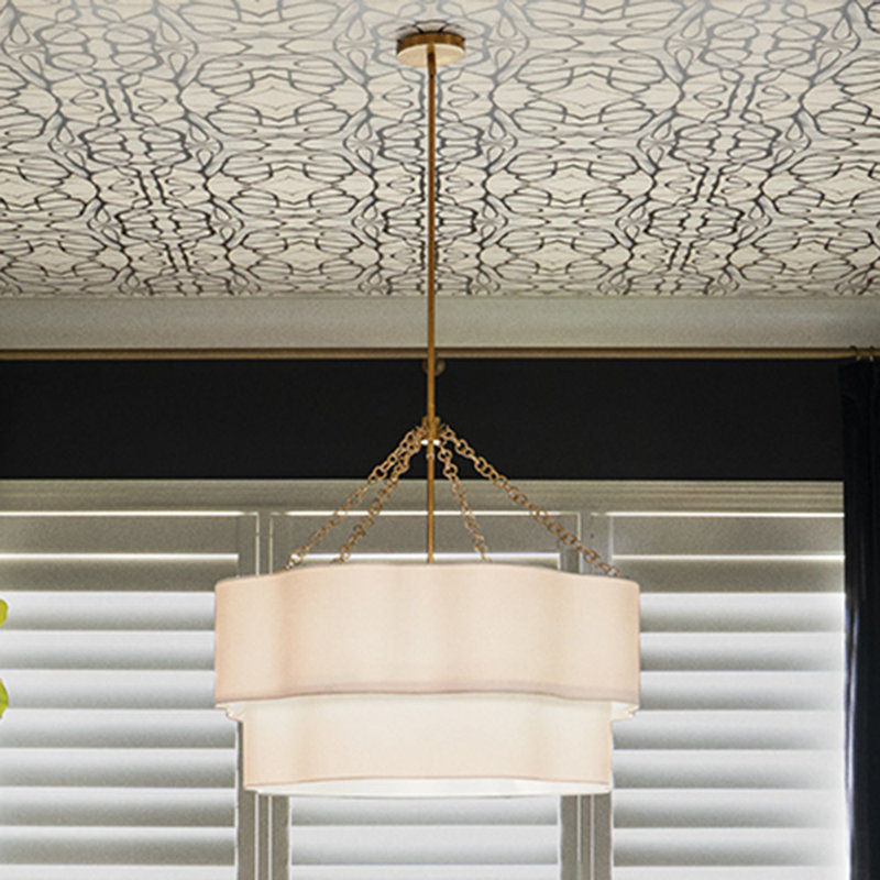 Gwen 8 - Light Steel Chandelier, Lacquered Brass