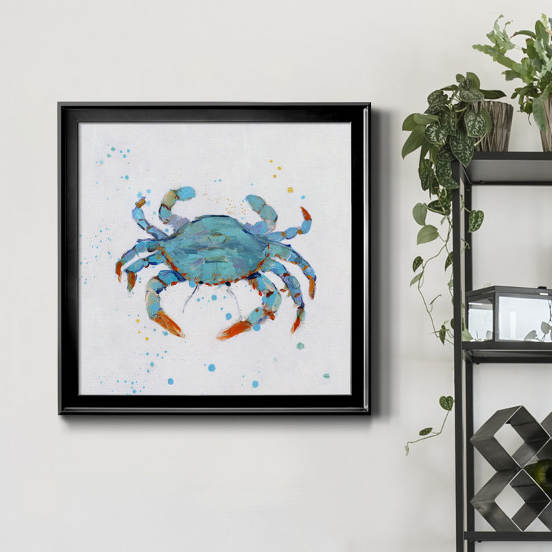Bulle bleue - Peinture sur toile encadrée, H 26,5 po x l 26,5 po x P 1,5 po, Cadre noir