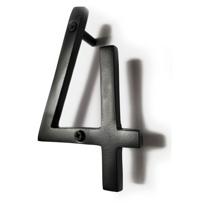 Numéro de maison en métal flottant, 4, 8", Noir