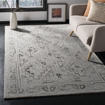 Haylee Abstract Handmade Tufted Grey Area Rug