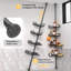 Floor to Ceiling Tension Pole Shower Caddy | 25–114in Adjustable Bathroom Shower Organizer with Hooks & 2 Adhesive Soap Dishes