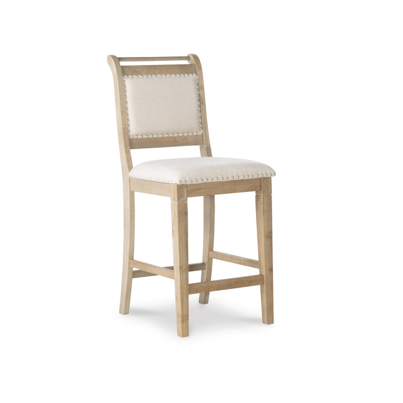 Eidson Wood Upholstered Bar & Counter Stool, Counter Stool (26" Seat Height), Natural
