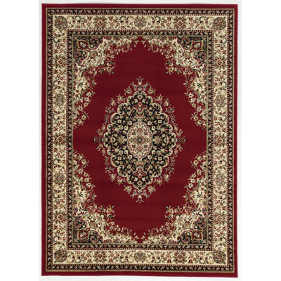 Tapis oriental rouge / ivoire Colebrook