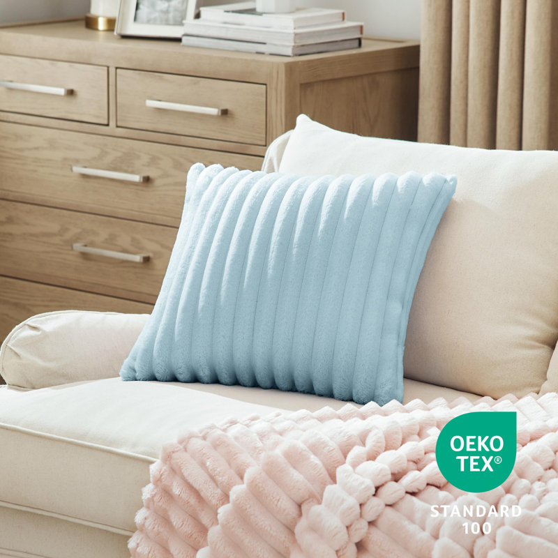 Bedsure Striped Throw Pillow Covers, Light Blue