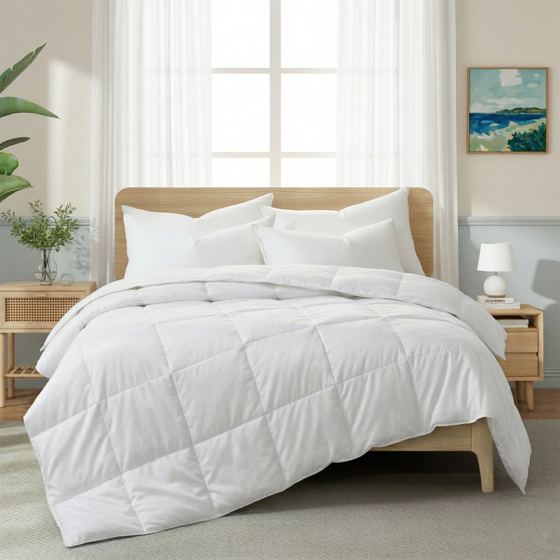 Insert de couette en duvet d'oie légère et respirante, Édredon double / grand, Blanc