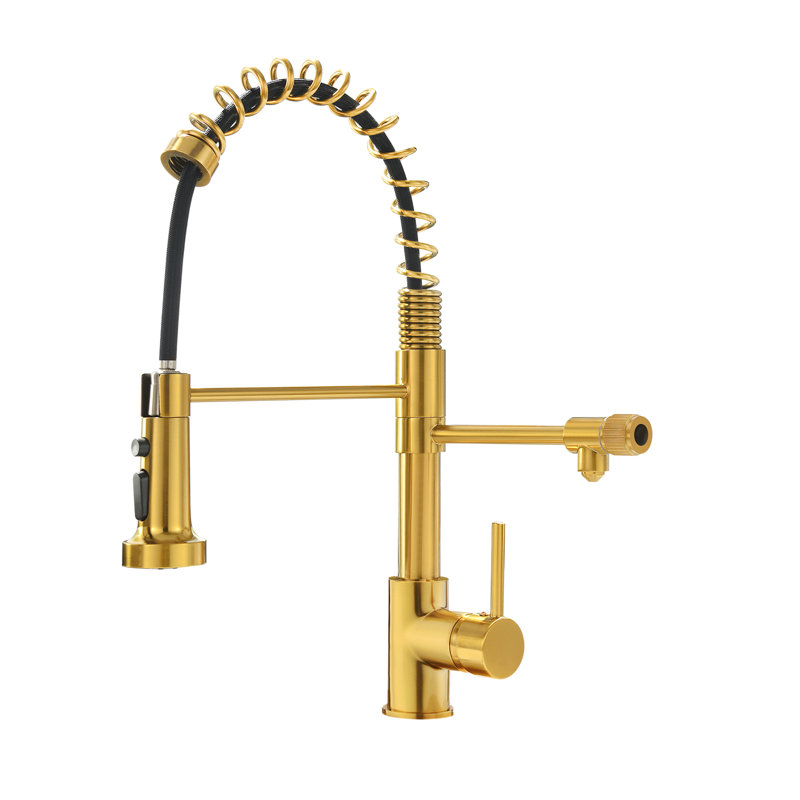 Pull Down Water Filter Kitchen Faucets, Purifier Drinking Spout, Black And Nickel Gold, Separate Cold Hot Output Faucet Stability With Purifier, Tap, Independent Tube Outlet For Sink