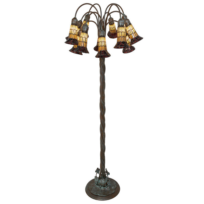 Lampe sur pied 61 po, Rouge / ambrée