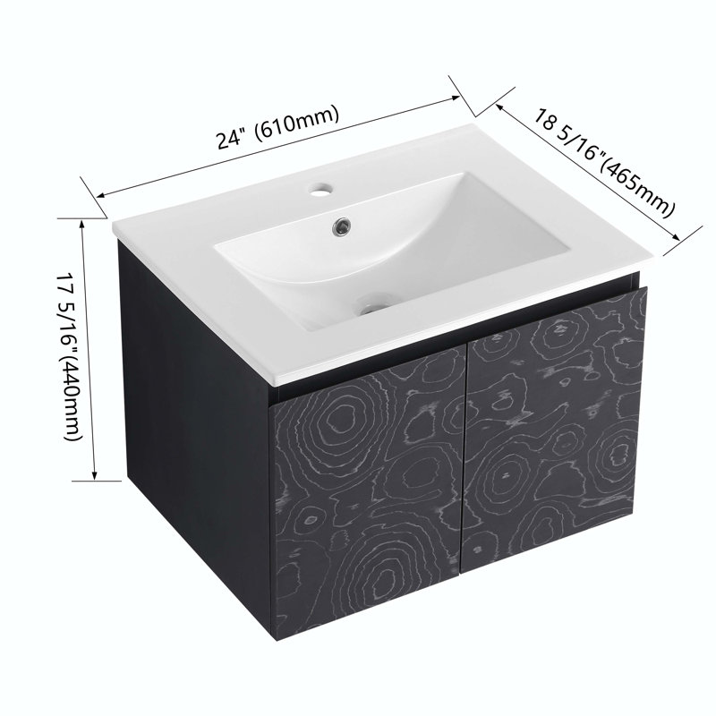 Meuble-lavabo simple 24,00 po avec plateau en bois manufacturé