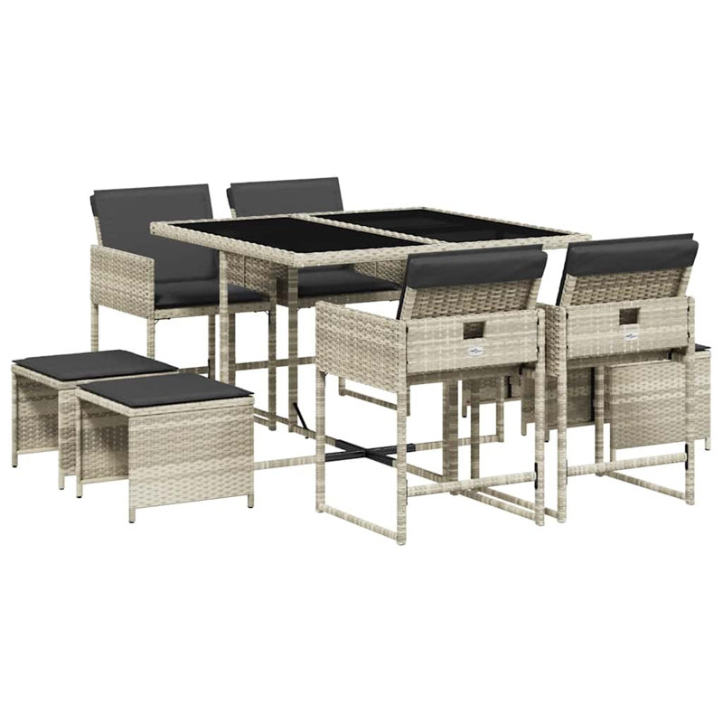Patio Dining Set with, 8, 73cm H x 110cm W x 106cm D