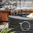 42-Inch Round Concrete Propane Fire Pit Table with Tank Cover and Wind Guard,Dark Gray-511249487