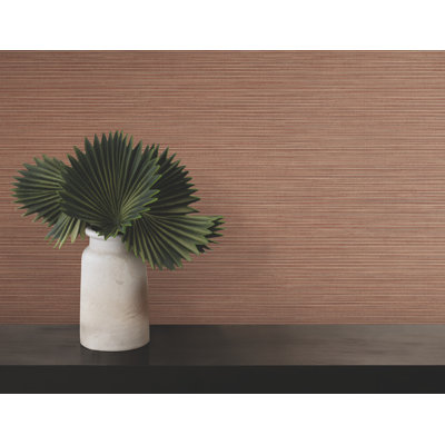 Lorn Red Faux Grasscloth Wallpaper