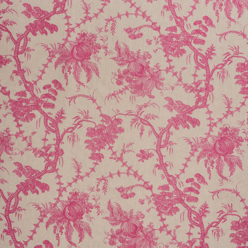 San Cristobal Toile Fabric, Magenta