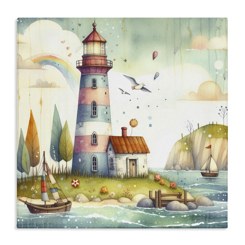  Art mural sur toile, "Phare de chalet" par LSR Design Studio, H 17 po x l 17 po