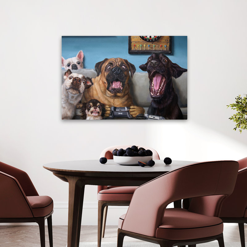 Gamers - enfants, animaux, fantaisie urbaine et pop, surréalisme, H 24 po x l 36 po