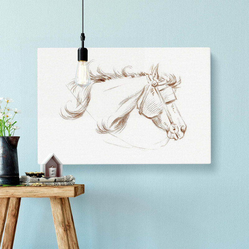 A Head of a Horse by Jean Bernard - Wrapped Canvas, 35cm H x 50cm W x 3cm D