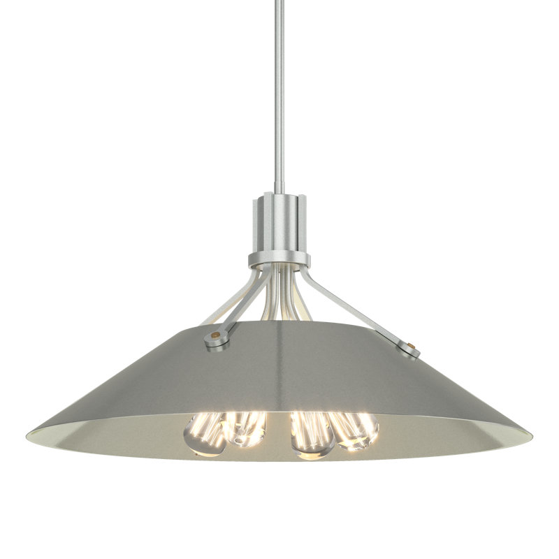 Henry 4 - Light Single Cone Pendant, Vintage Platinum, Natural Iron
