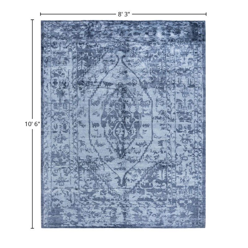 Overdyed One-of-a-Kind Rectangle 8'3" X 10'6" Hand Knotted Area Rug
