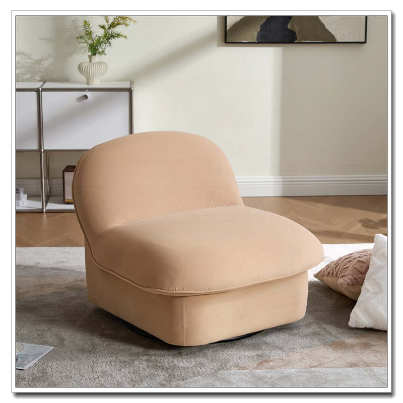 Fauteuil d'appoint pivotant en velours, Kaki