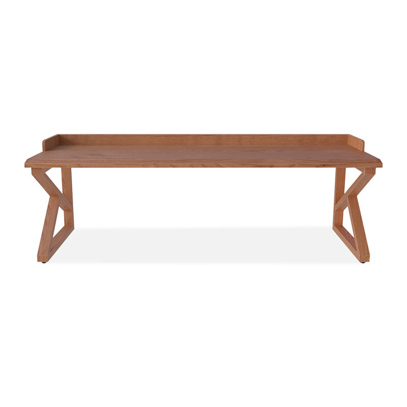 Brown Rectangular Solid Wood desk, 29.53" H x 86.61" W x 23.62" D