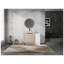Meuble-lavabo autoportant de 42 po avec lavabo en céramique, finition blanc brillant ou chêne clair, armoire de contreplaqué moderne avec rangement inférieur-129504357