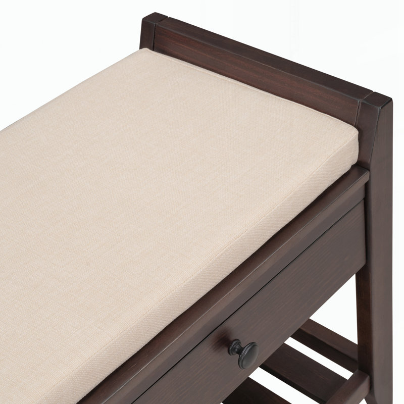 Range-chaussures avec siège rembourré et tiroirs, banc de rangement pour hall d'entrée, Espresso, Espresso