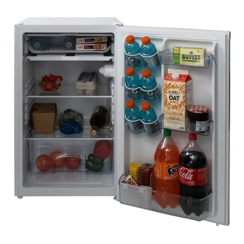 Compact White Energy Star Mini Fridge with Adjustable Shelves