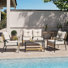 Ensemble de conversation de terrasse pour 4 personnes avec coussins