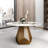 Modern Round Marble Dining Table With Metal Base Artificial Marble For 6 People Kitchen Dining Table (Dining Table Only)-275418600