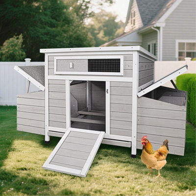 Grande cage à poules pour l'extérieur avec 2 boîtes de nidification