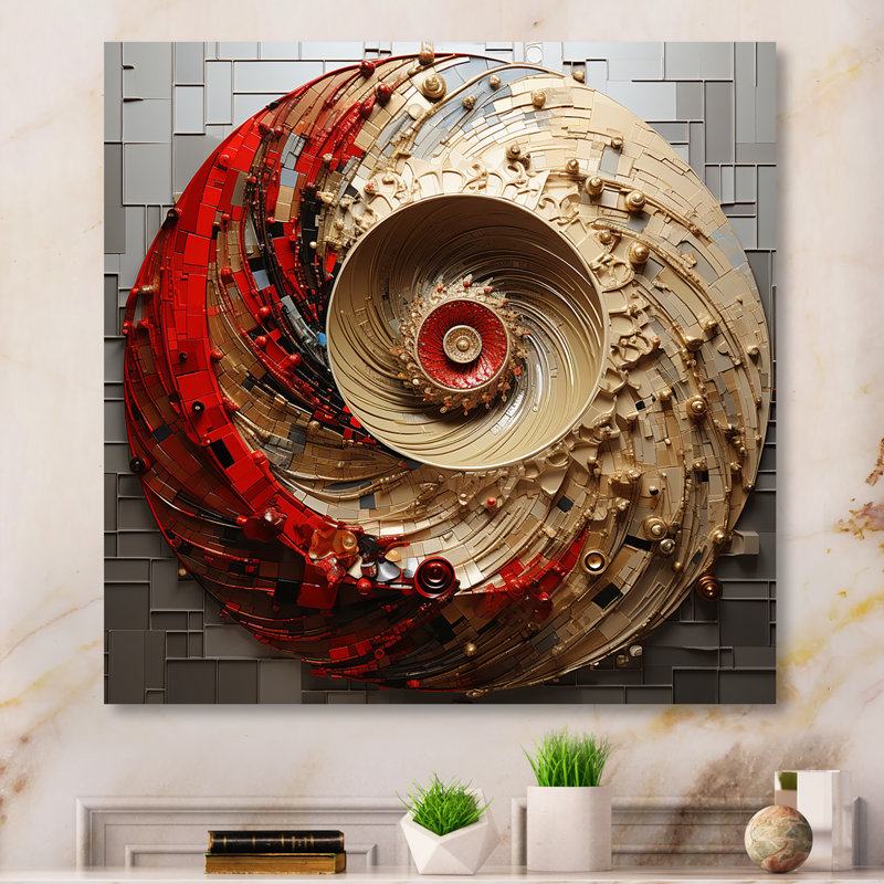 Ombret - spirales abstraites, art mural, Toile tendue, H 16 po x l 16 po x P 1 po