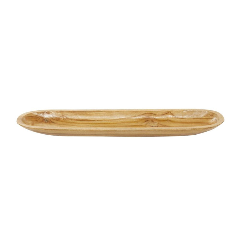 Plateau brun en bois de teck Aughalish