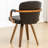 Mid Century Modern Leather Upholstered Swivel Dining Chairs With Arms-1542820298
