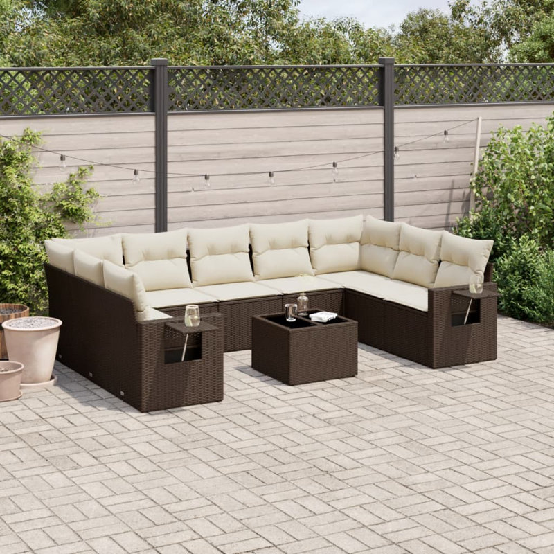 Vidaxl Garden Sofa Set Brown