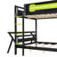 Lit superposé double avec deux bureaux de jeu intégrés, ports de bureau USB et organisateur de panneau perforé, cadre de lit de jeu pour joueur-2072239570-2072239565