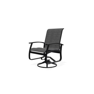Chaise berçante pivotante à hauteur en aluminium Belle Isle avec accoudoirs en polymère de qualité marine