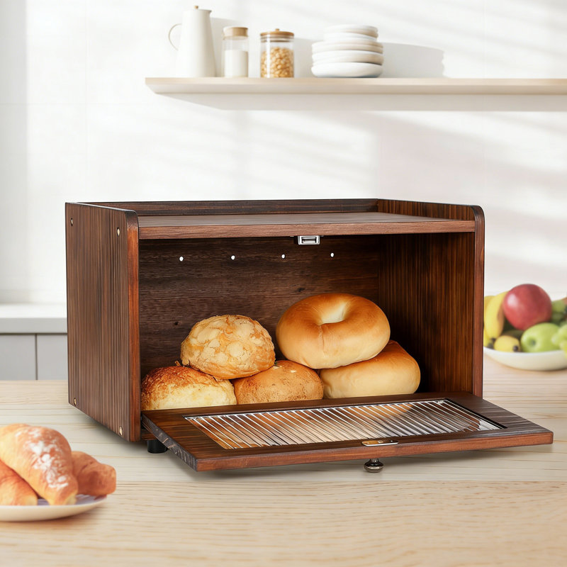 Wood Food Storage Container, Brown