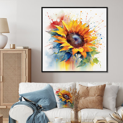 Yellow Blue Golden Sunflowers I - Floral Wall Decor
