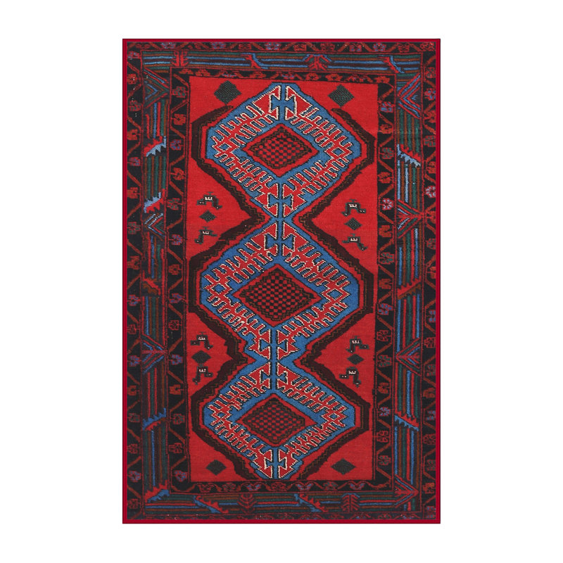 Tapis rouge à motif sud-ouest, Rectangle 7 pi x 9 pi