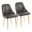 Chaise de salle à manger Marcel / contemporaine avec cadre doré et similicuir Marcel par Lumisource - ensemble de 2-573791176-573791177