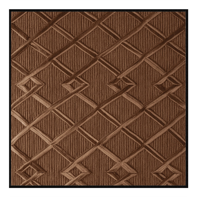 Tapis brun treillis lavable à la machine, Carré 3 pi