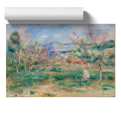 Girl In A Landscape by Pierre-Auguste Renoir - No Frame Painting